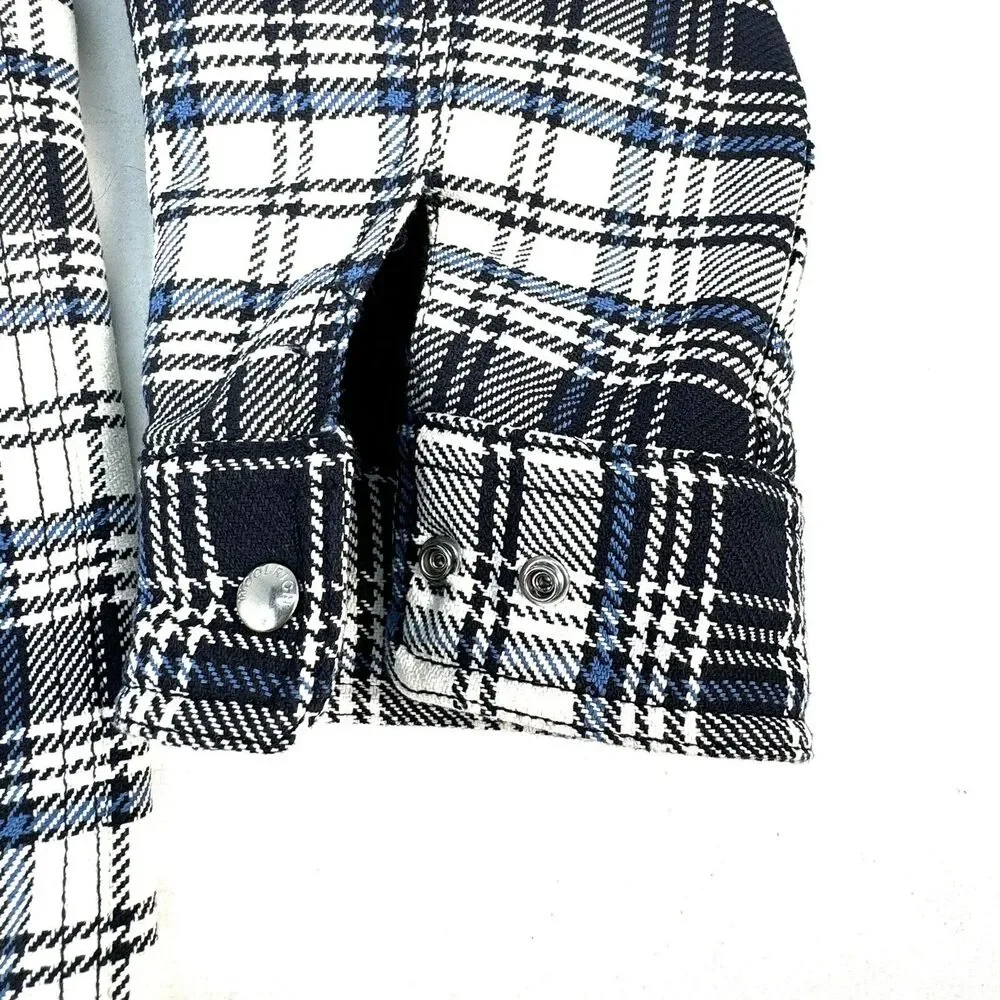 Woolrich The Timber Padded Overshirt Plaid Full Zip Jacket Shacket Mens Large